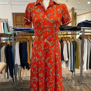 Vtg floral short sleeve shirt dress